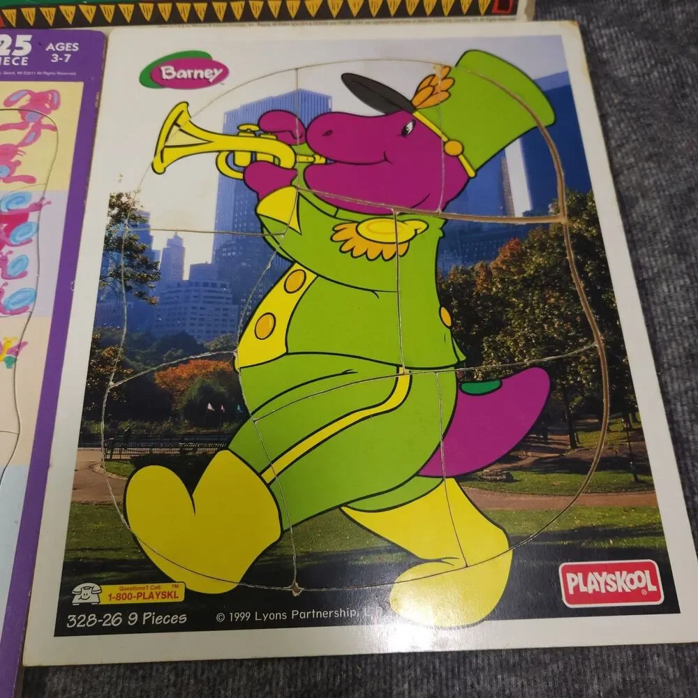 Disney Lion King Mufasa Barney The Dinosaur Puzzle Patch Picture Puzzles Lot